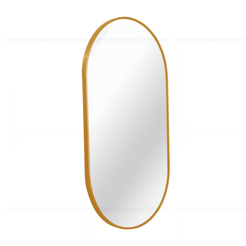 Miroir ovale en métal 20 pouces, 20 po x 28 po, Doré
