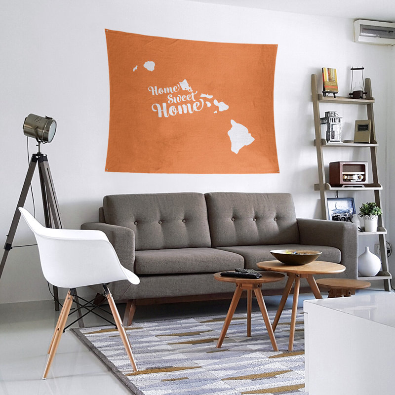 Tapisserie murale honolulu doux pour la maison, H 51 po x l 60 po, Orange
