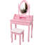 Coiffeuse à maquillage rose avec 4 tiroirs, miroir réglable à 360 ° et bureau d'organisation de chambre à coucher-993506575