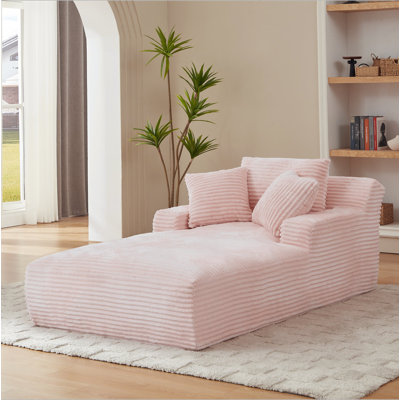 Très grande chaise longue d'intérieur, canapé rembourré en velours côtelé moderne, aucun assemblage requis, canapé-lit confortable pour le salon, le bureau