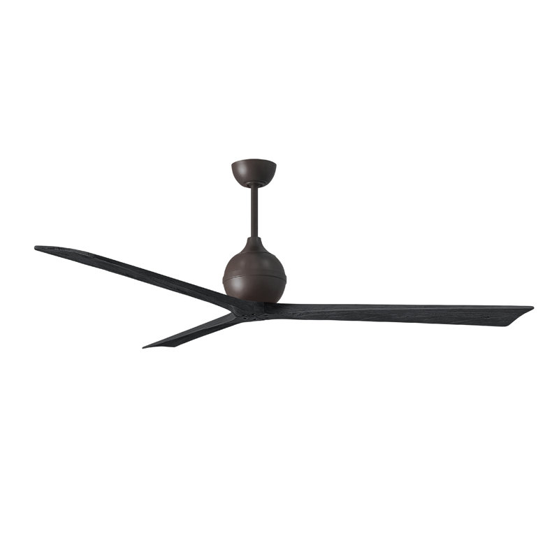 Ventilateur de plafond à 3 pales Irene, Bronze texturé, 72", Noir mat