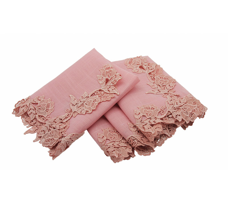 Ensemble de serviettes 4 pièces garniture Sharmaine, Rose quartz