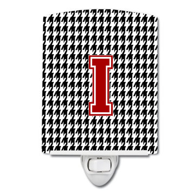 Éclairage de nuit en céramique monogramme houndstooth