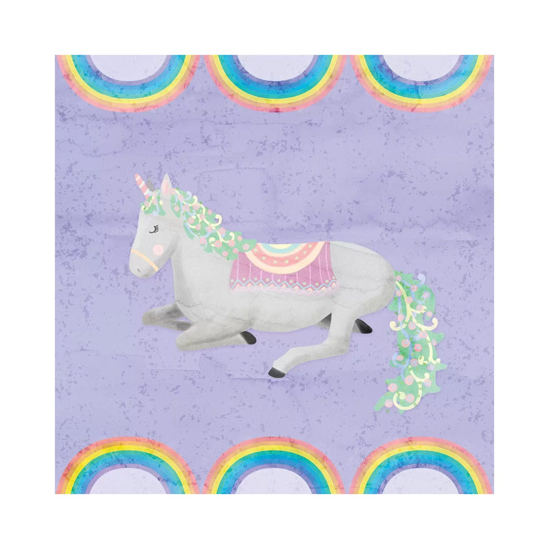Rainbow Unicorn IV by Noonday Design - Wrapped Canvas Painting, 66.04 cm H x 66.04 cm W x 3.175 cm D