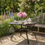 Metal Steel Slat Patio Dining Table Square Backyard Bistro Table Outdoor Furniture Garden Table