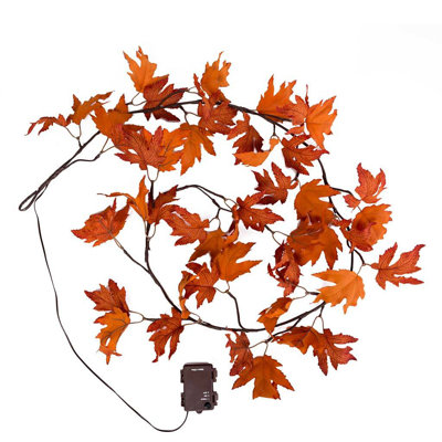 6' Maple Leaf Pre-Lit Garland with 24 Clear Lights