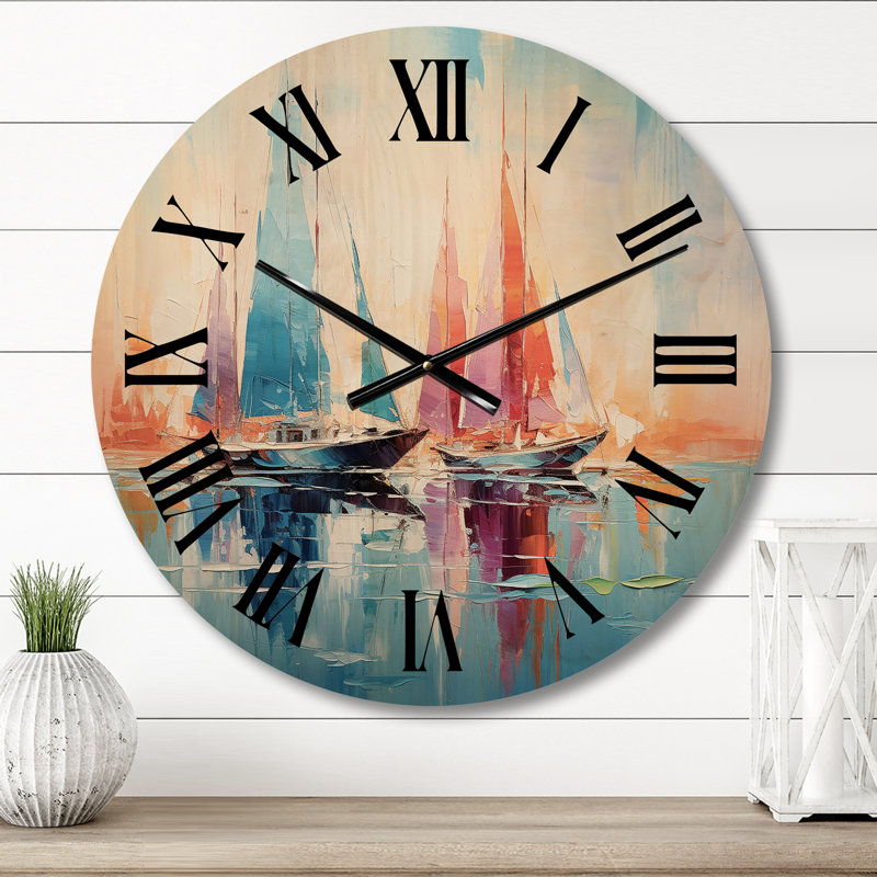 Horloge murale en bois massif Okan, Petit