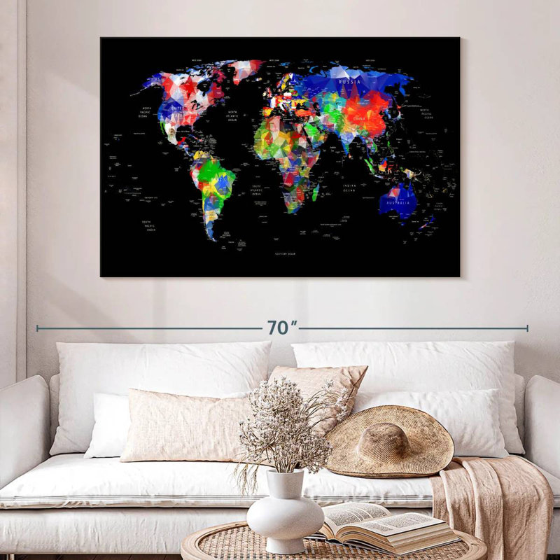 Aliaz Geometric Map, 34" H x 51" W