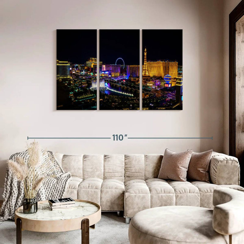 " Las Vegas " 3 - Pieces, 48" H x 74" W x 1.25" D
