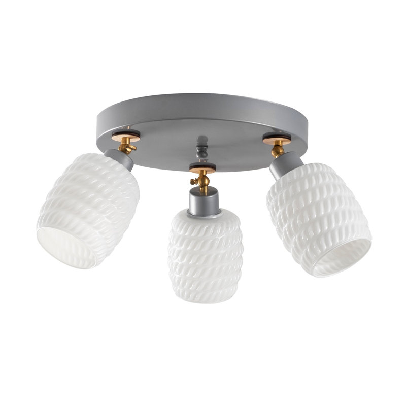 Projecteur directionnel 18,9 po 3 lumières Aidrik, Argent, Blanc