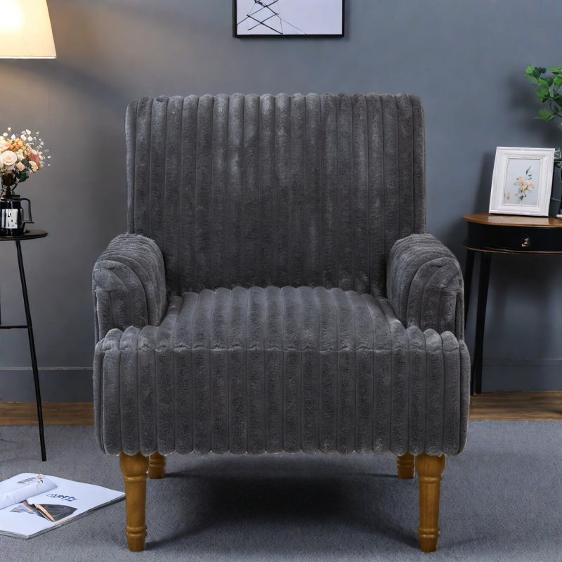 Chaises d'appoint confortables, style moderne en velours côtelé avec pieds en bois pour la maison