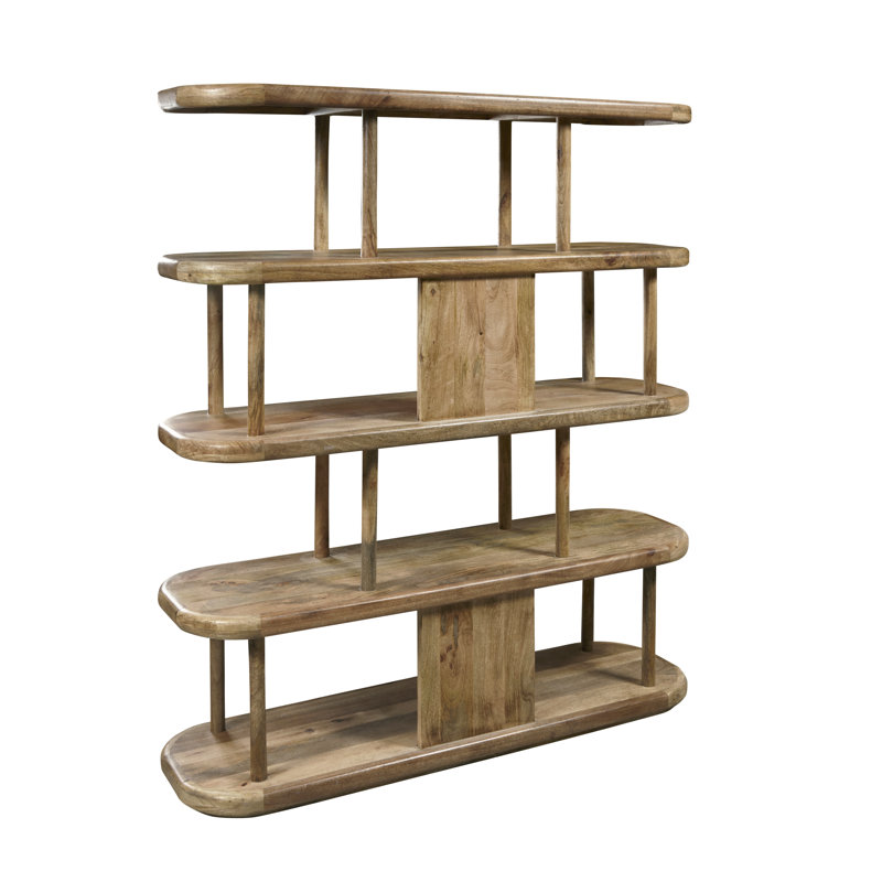 Brown Wood 4-Shelf Open Display Bookcase