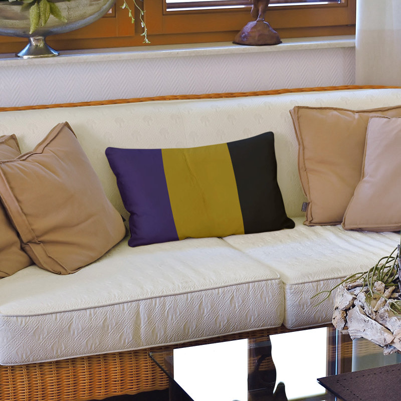 Housse de coussin lombaire Atlanta, Mauve foncé / jaune foncé, Baltimore