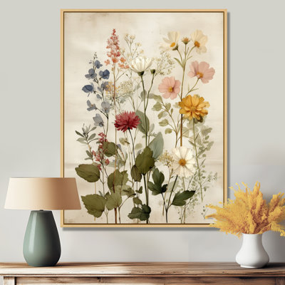 Art rétro sur toile, fleurs sauvages