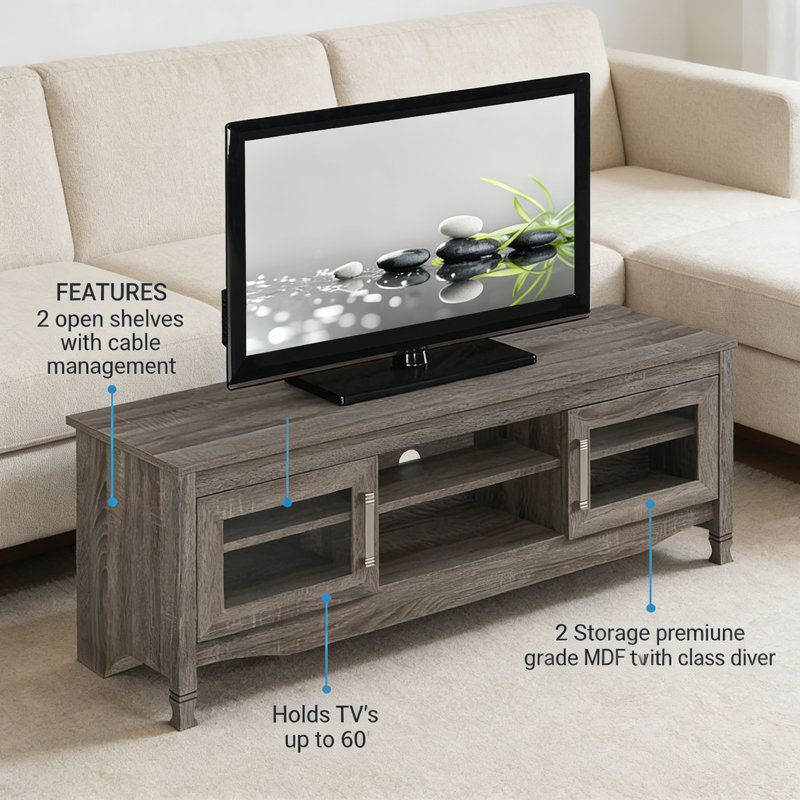 Meuble télé gris en bois flotté