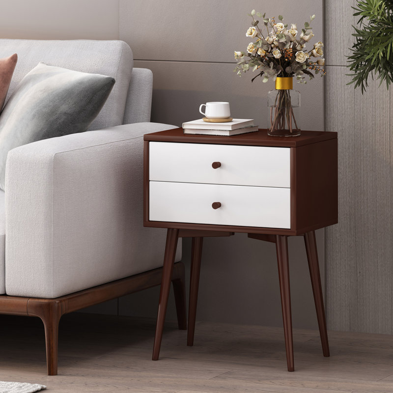 Table de bout avec rangement Eller, Brun