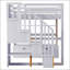 Lit mezzanine double avec bureau et tablettes-497006586