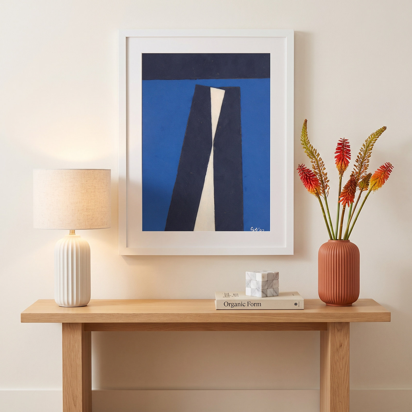White Thrust Print by George Dannatt, 13" H x 11" W x 1" D, White