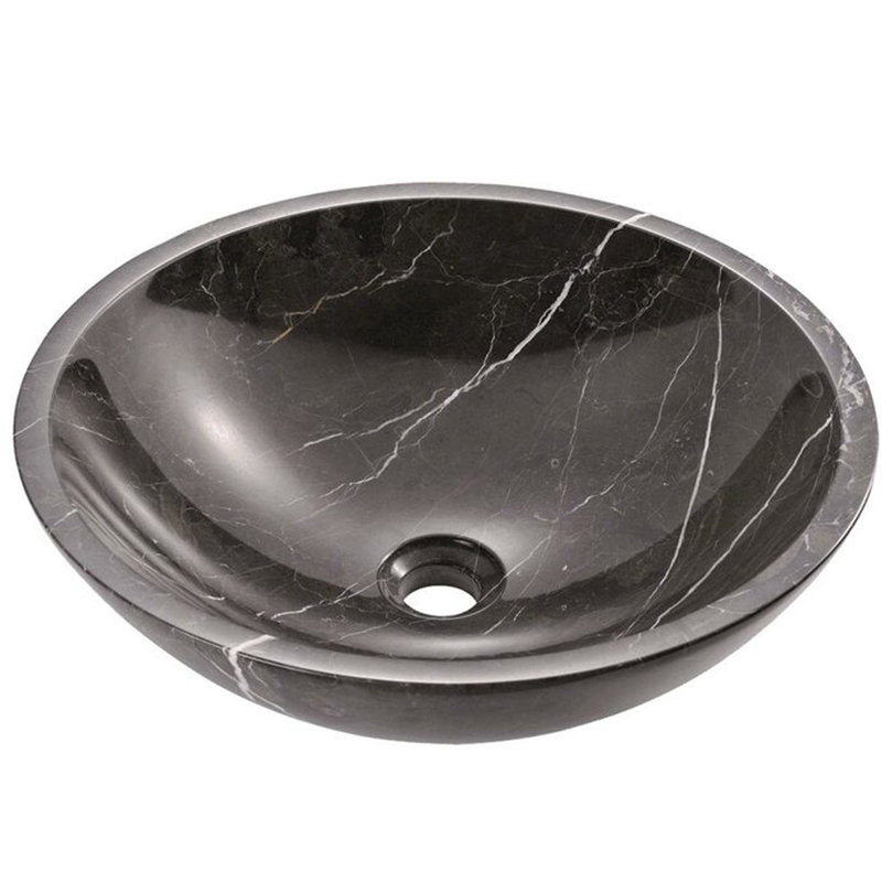 Novatto 17'' Stone Circular Bathroom Sink, Brown Tones