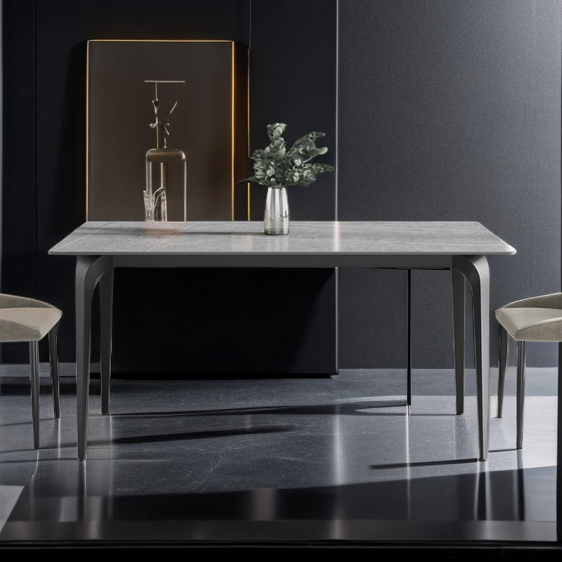 Table de salle à manger Yianna, H 29,53 po x L 71 po x l 35,5 po, Gray, Noir