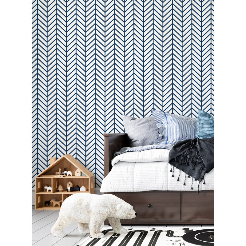 Rouleau de papier peint adhésif L 18 pi x l 24 po, Bleu marine