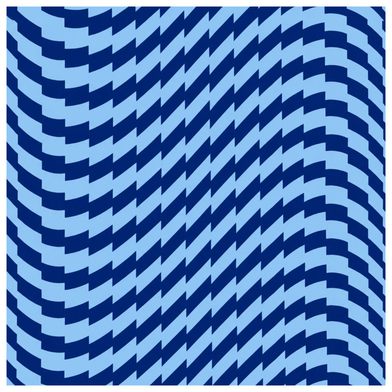 Blue Wavy Geometric Pattern Quilted Bedspread All Sizes, Queen