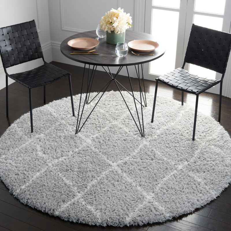 Tapis à motif géométrique Hyeon Performance, Rond 6 pi 7 po