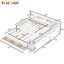 Lit de jour double avec couchette, structure de lit de jour en bois avec tiroirs de rangement, tablettes latérales et bureau, blanc-326990504-326990510