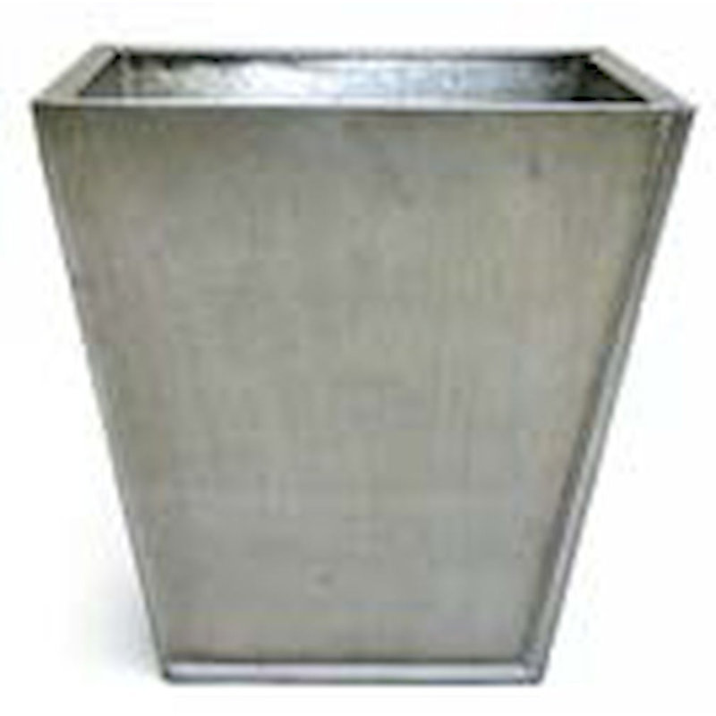 Goshorn Metal Planter, 7.5" H x 7.5" W x 7.5" D, Titanium Silver