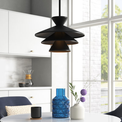 Vinnie 1-Light Pendant in Matte Black