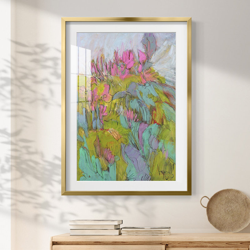 Rise and Bloom -Framed Print, 25.5" H x 17.5" W, Gold