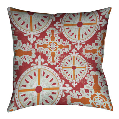 Medieval Persimmon Outdoor Throw Pillow
