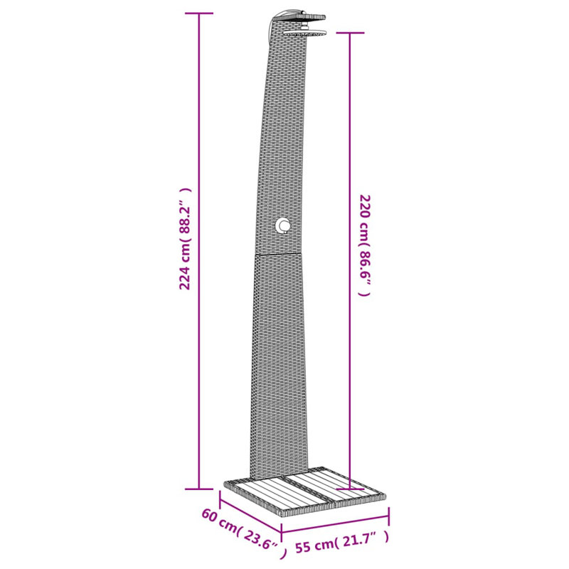 Free Standing Outdoor Shower and Footwash Spout, Grey