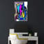 Affiche murale urbaine représentant un cheval aux formes abstraites vibrantes et colorées-2034871970