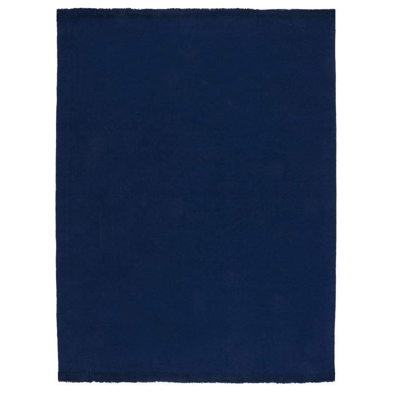Tapis bleu marine en laine / coton tissé à la main Lauren Ralph Lauren, Rectangle 8 pi x 10 pi