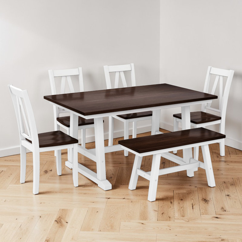 Doerrer 6 - Person Dining Set, Espresso/White