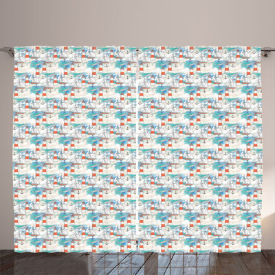 Polyester Semi Sheer Curtain/Drape Pair