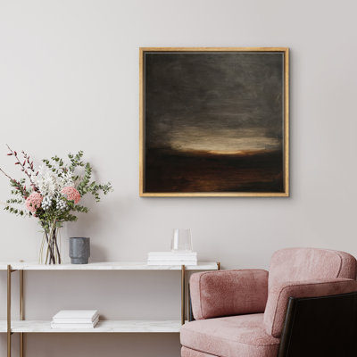 Reproduction de paysage abstrait encadrée d'art mural sur toile pour un décor rétro