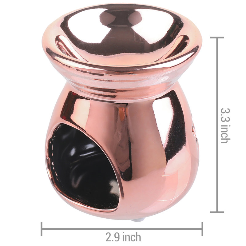 2 Piece Ceramic Tabletop Votive Holder Set, Copper