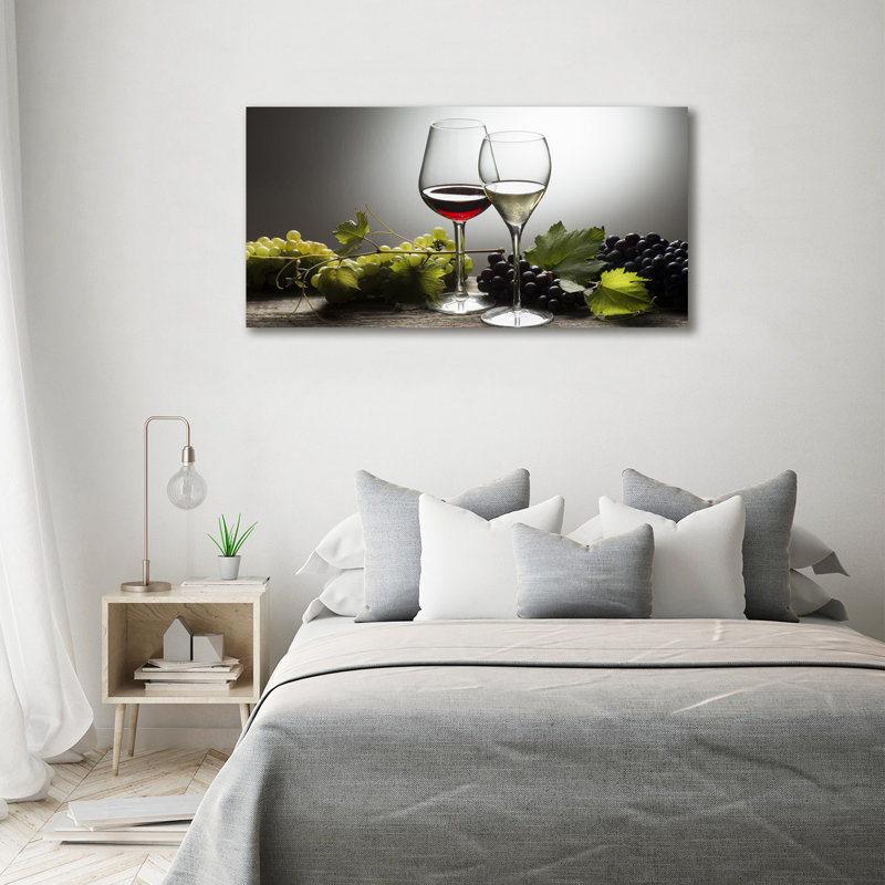 Wine and Grapes 1 Piece Wall Art on Canvas