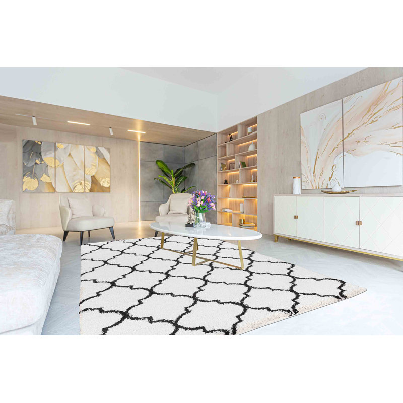 Havza Moroccan Shag Area Rug, Rectangle 200cm x 290cm