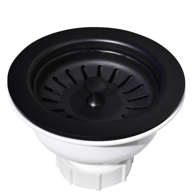 3.5'' Grid Kitchen Sink Drain, Matte Black