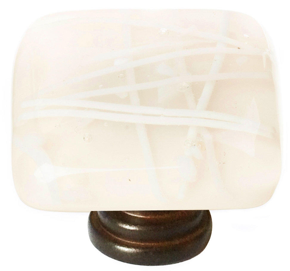 Cirrus Square Cabinet Knob, Marine Blue, Oil Rubbed Bronze
