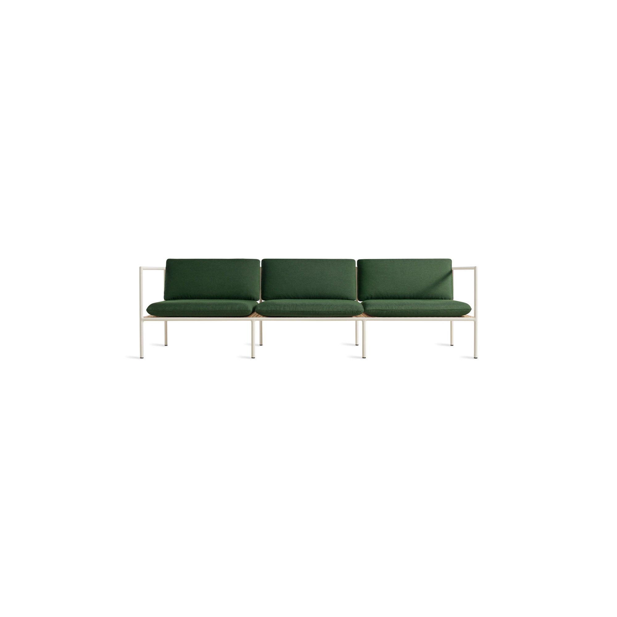Dog Days 93'' Wide Patio Sofa with Sunbrella® Cushions, Sunbrella Ivy, White