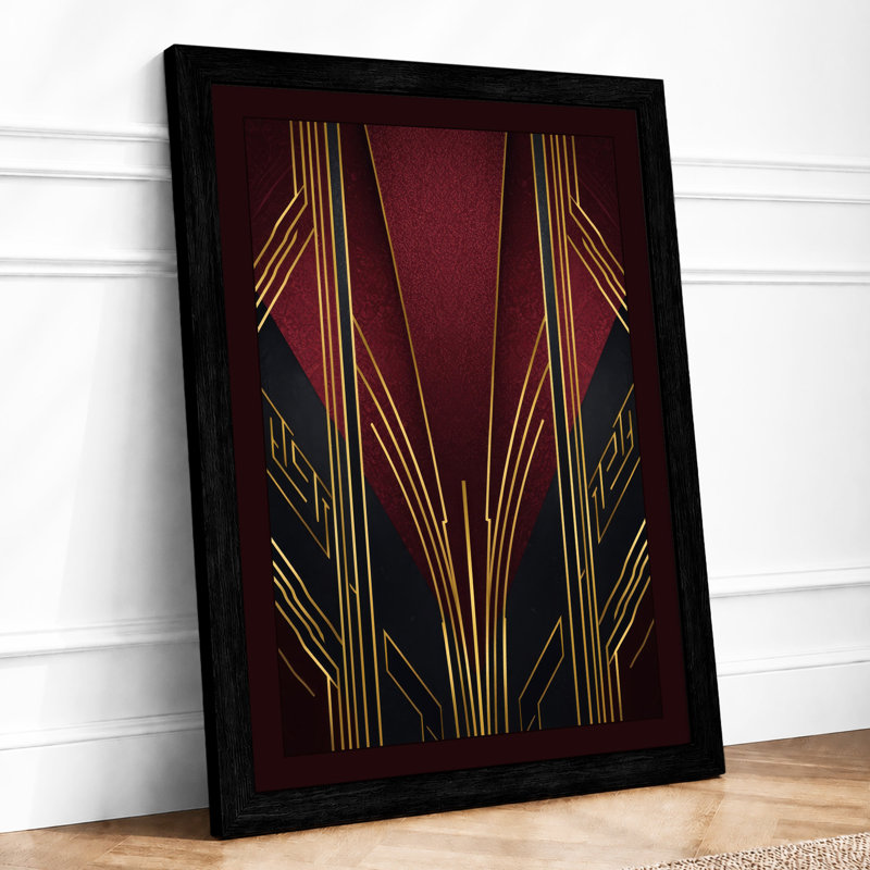 Sunburst Elegance Art Deco - Framed Print, A1 - 84.1 x 59.4 cm, Black