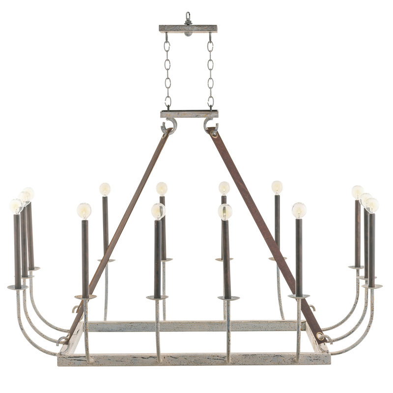Lustre Bend avec détails en cuir
