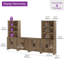 Garde-manger modulaire avec 4 portes, armoire de rangement ouverte en bois de 74,2 po de hauteur, garde-manger Farmhouse avec tablette réglable pour la salle à manger, le salon, brun-914814050