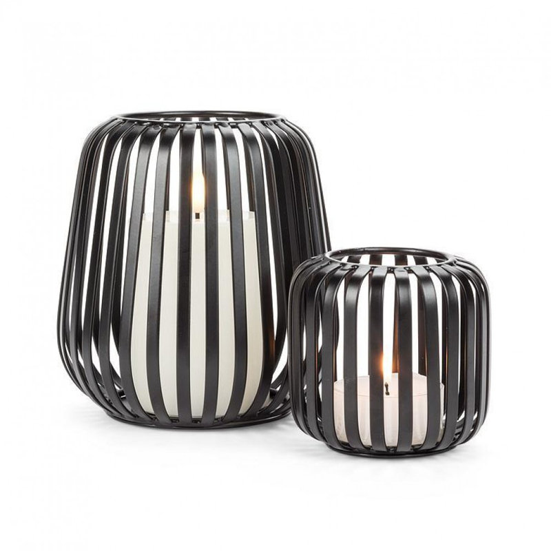 Small Ribbed Candle Holder, 3.50" H x 3.50" W x 3.50" D