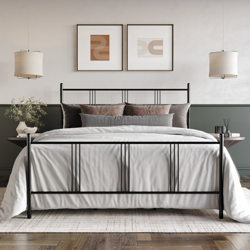 Lit plateforme en métal noir, Twin, Black