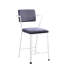 Counter Height Chair  2  - Grey And White, Robust Iron Structure, Soft Cushion, Ergonomic Back For Enjoying Meals In Dining Area Chairs   Of 2  White Padded, Metal Base, Comfortable Support Sitting
